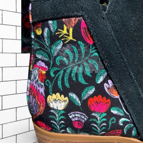 Inkkas Rooster Bootie Black Suede Low Heel Sustainably Made Women's Size 7/38 - Picture 11 of 12